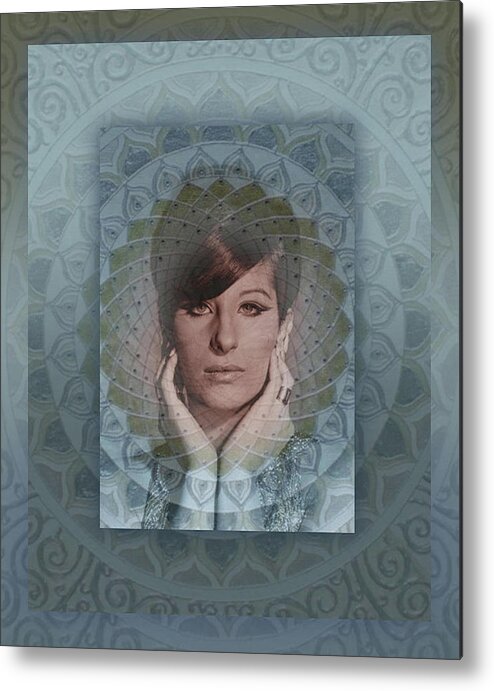  Metal Print featuring the digital art Barbra Streisand 48 by Richard Laeton
