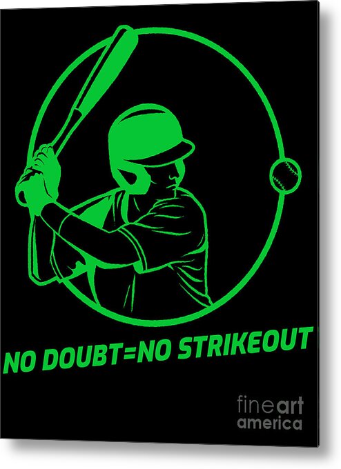 Baseball Metal Print featuring the digital art Baseball Softball Batter Strikeout Season Gift by Justus Ratzke