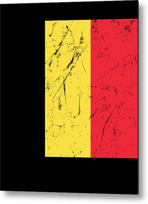 Funny Metal Print featuring the digital art Belgium Flag by Flippin Sweet Gear