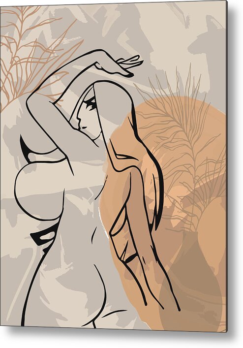 494px x 707px - Big boobs an booty cartoon character line art sexy girl print naked woman  drawing ass story Metal Print by Mounir Khalfouf - Fine Art America