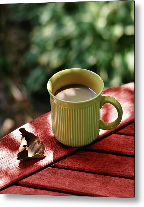 Coffee Metal Print featuring the photograph Bistro Cafe' by Laura Fasulo