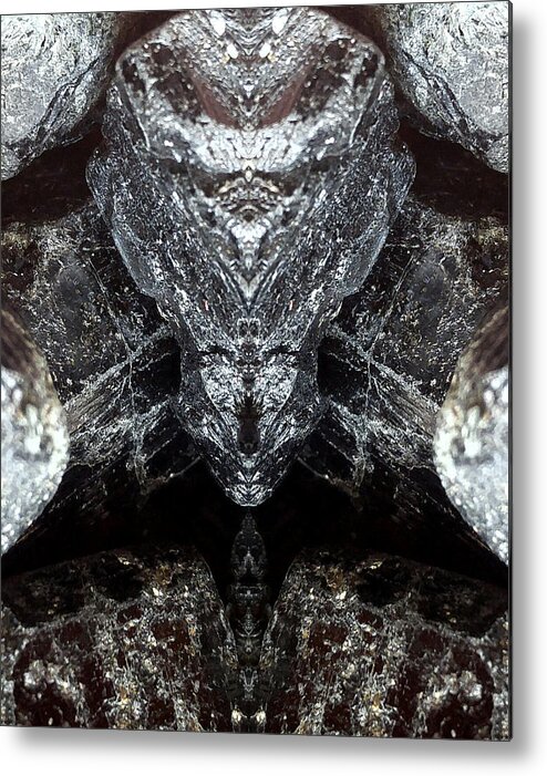 Abstract Metal Print featuring the photograph Black Tourmaline Terror by Stephenie Zagorski