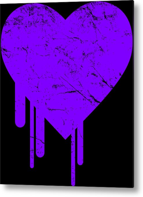 Funny Metal Print featuring the digital art Bleeding Purple Heart by Flippin Sweet Gear