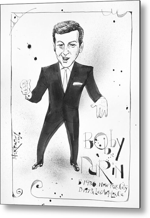  Metal Print featuring the drawing Bobby Darin by Phil Mckenney