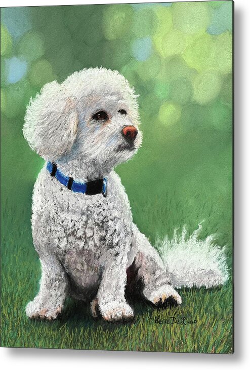 Poodle Metal Print featuring the pastel Boo by Lyn DeLano