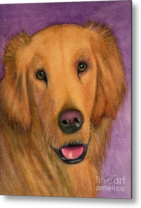Golden Retriever Metal Print featuring the painting Boone by Sue Carmony