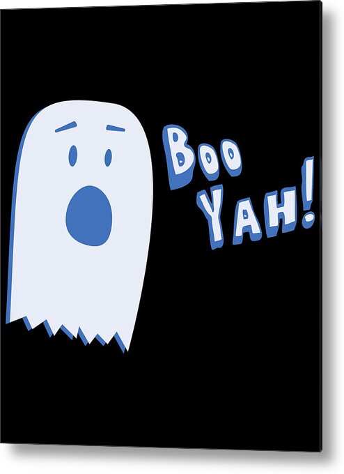 Cool Metal Print featuring the digital art Booyah Funny Halloween Ghost by Flippin Sweet Gear