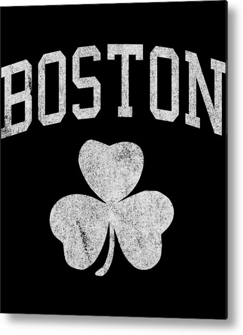 Funny Metal Print featuring the digital art Boston irish Shamrock by Flippin Sweet Gear