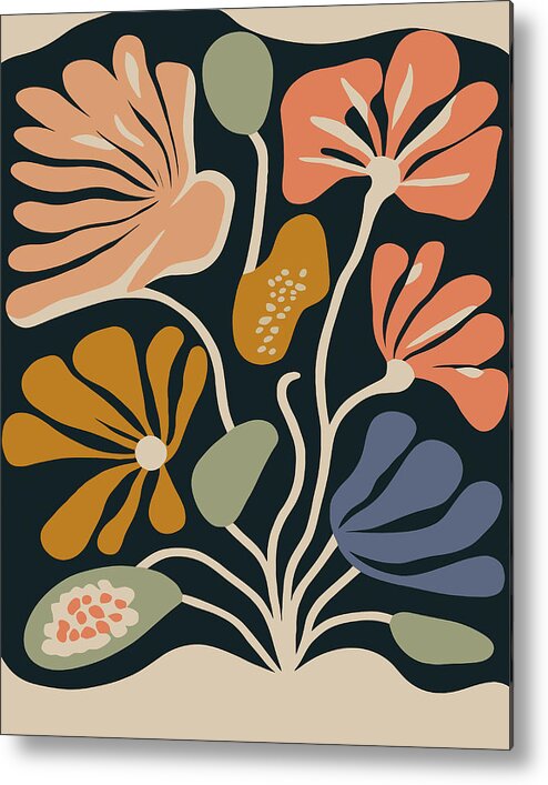 Botanical Flower Metal Print featuring the painting Botanical Flower 08 by Jackie Medow-Jacobson
