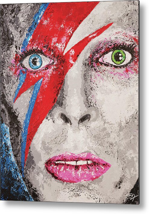 David Bowie Metal Print featuring the painting Bowie Spiders from Mars by Steve Follman