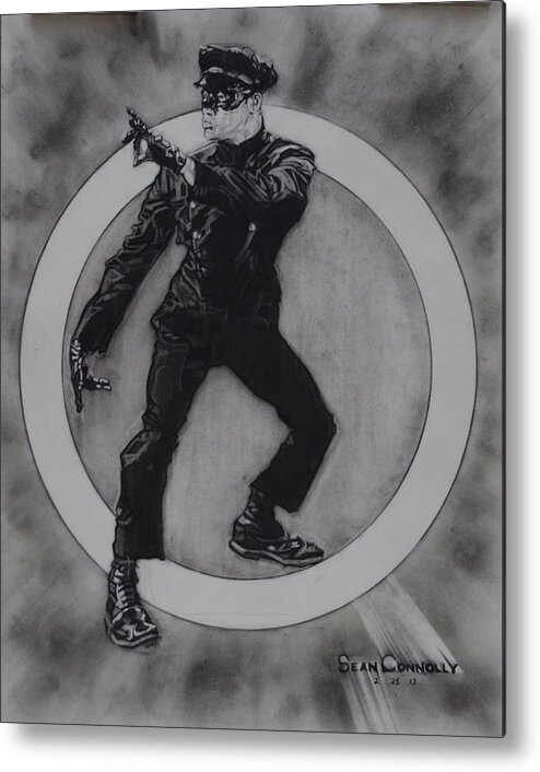 Charcoal Pencil Metal Print featuring the drawing Bruce Lee - Kato - 3 by Sean Connolly