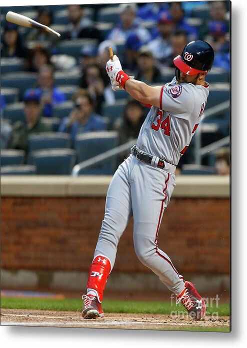 Following Metal Print featuring the photograph Bryce Harper by Jim Mcisaac