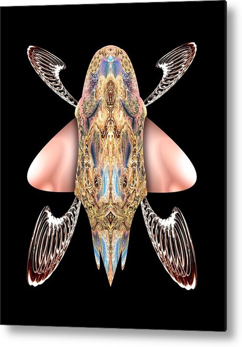 Insects Metal Print featuring the digital art Bugs Nouveau I by Tom McDanel