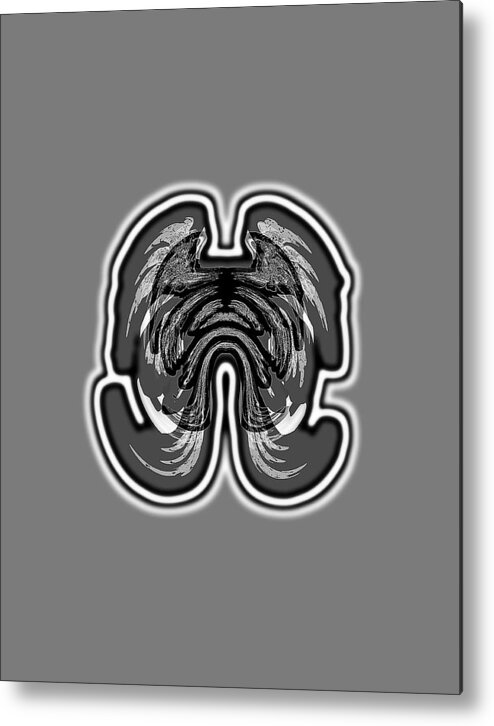 Mammoth Metal Print featuring the digital art BW Mammoth Abstract by Jon VanStrate