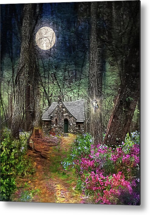 Cabin Metal Print featuring the photograph Cabin in the Woods - Limited Edition by Shara Abel