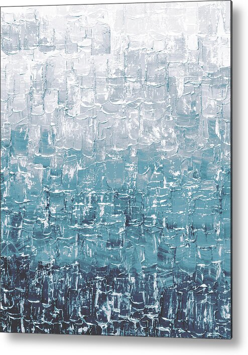 Calm Metal Print featuring the painting Calming Blues by Linda Bailey