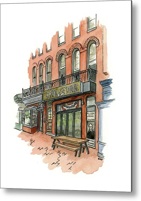 Capitol Metal Print featuring the painting Capitol Lounge DC by Erin Thompson Studio