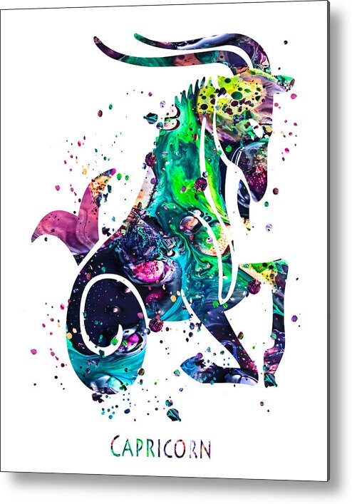 Capricorn Metal Print featuring the painting Capricorn Zodiac Sign by Zuzi 's