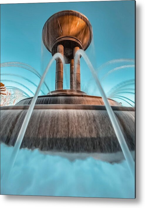 Cary Metal Print featuring the photograph Cary Water Fountain by Rick Nelson