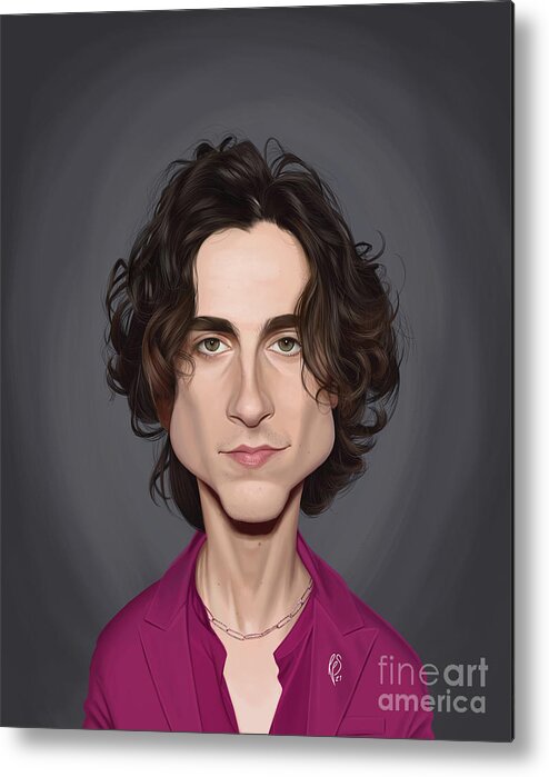 Illustration Metal Print featuring the digital art Celebrity Sunday - Timothee Chalamet by Rob Snow