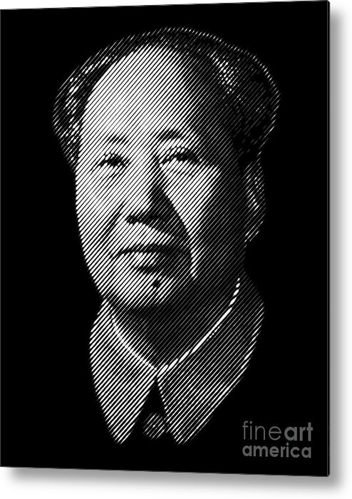 Mao Metal Print featuring the digital art Chairman Mao Zedong, portrait by Cu Biz