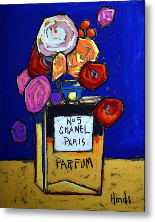 Abstract Metal Print featuring the painting Chanel No 5 - 4 by David Hinds