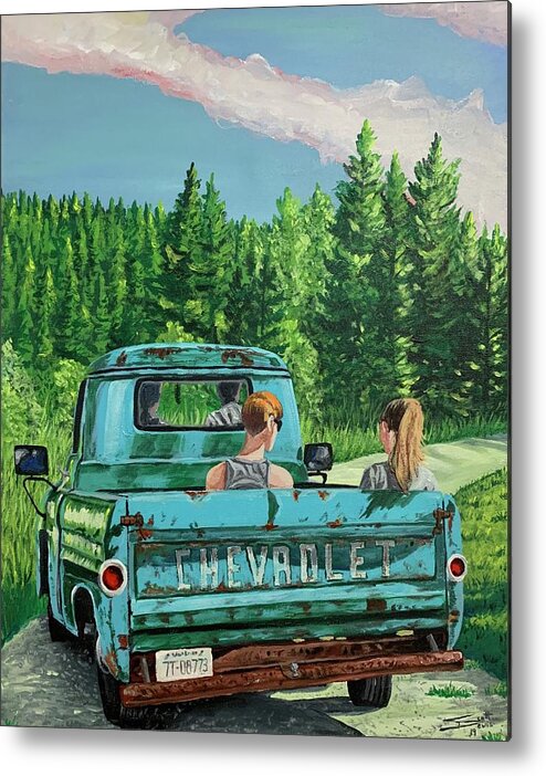 Chevy Metal Print featuring the painting Chevrolet by Scott Dewis