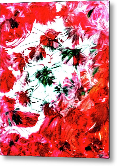 Christmas Metal Print featuring the painting Christmas Floral by Anna Adams