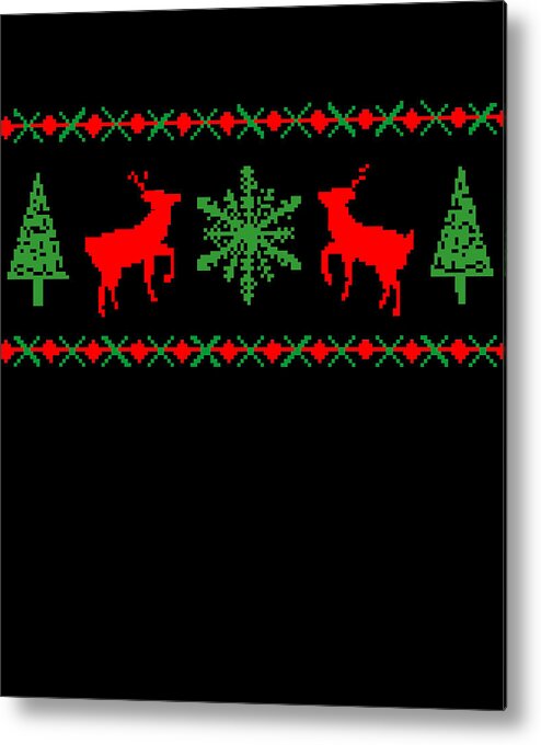 Christmas 2023 Metal Print featuring the digital art Classic Ugly Christmas Sweater by Flippin Sweet Gear