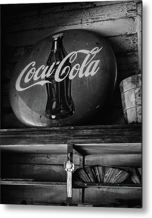 B&w Metal Print featuring the photograph Coca-Cola by Mike Schaffner