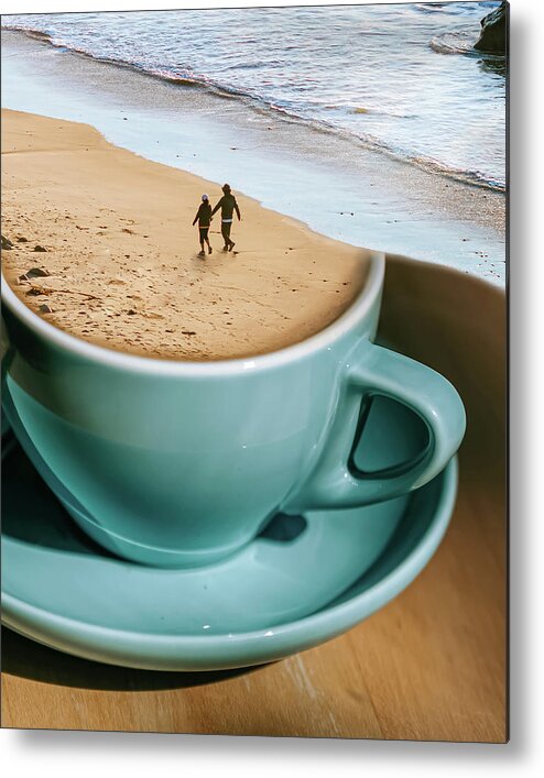 Beach Metal Print featuring the digital art Coffee Beach by Swissgo4design