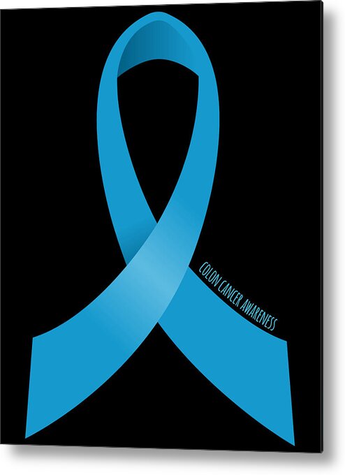 Awareness Metal Print featuring the digital art Colon Cancer Awareness Ribbon by Flippin Sweet Gear