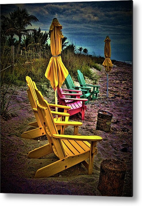 Yellow-orange Metal Print featuring the photograph Color on a Gray Day by Sandy Poore