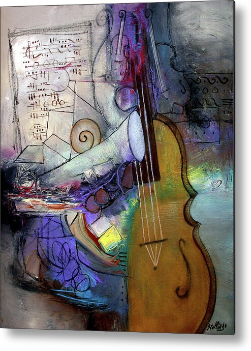 Music Metal Print featuring the painting Composing For Spring by Jim Stallings