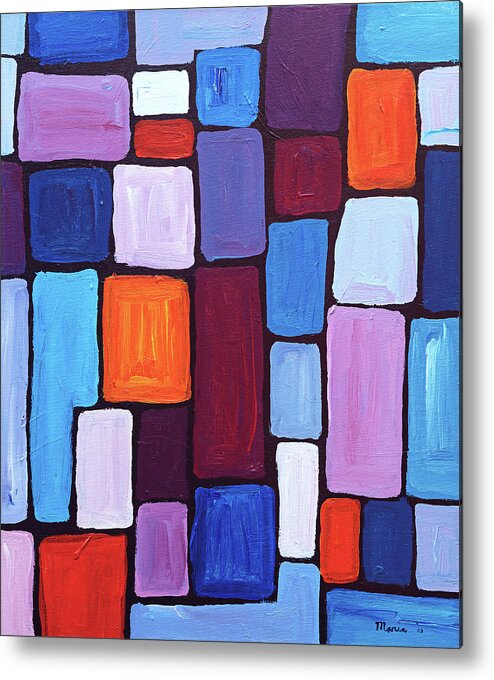 Abstract Metal Print featuring the painting Composition by Maria Meester