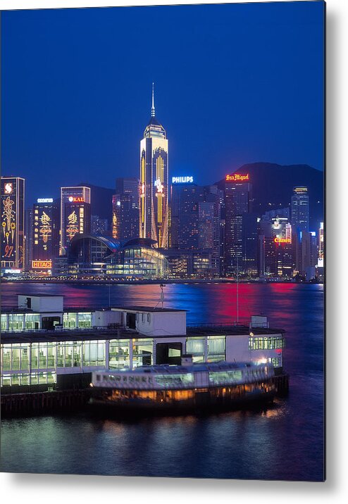 Clear Sky Metal Print featuring the photograph Convention Centre, Victoria Harbor, Wanchai, Hong Kong, China by Dallas and John Heaton