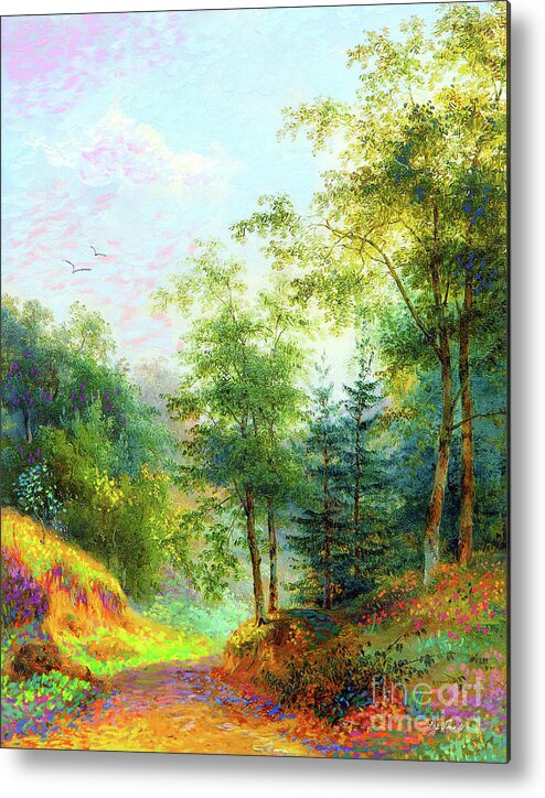 Landscape Metal Print featuring the painting Cool Summer Breeze by Jane Small