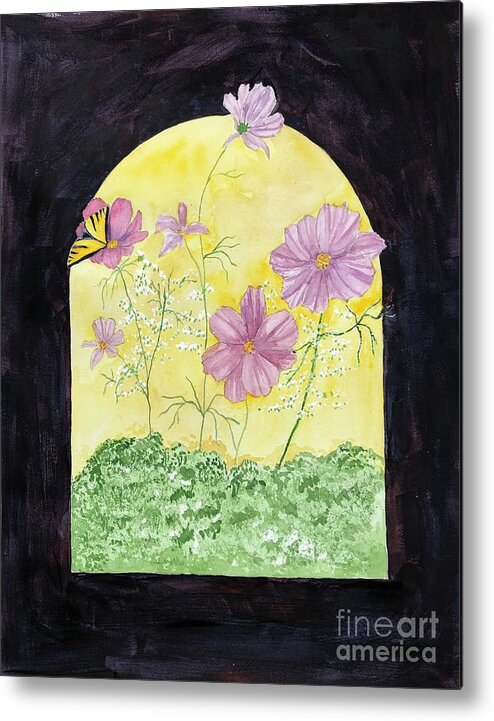 Cosmos Metal Print featuring the painting Cosmos by Christine Lathrop