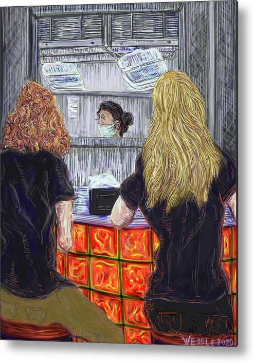 Restaurant Metal Print featuring the digital art Counter Service by Angela Weddle