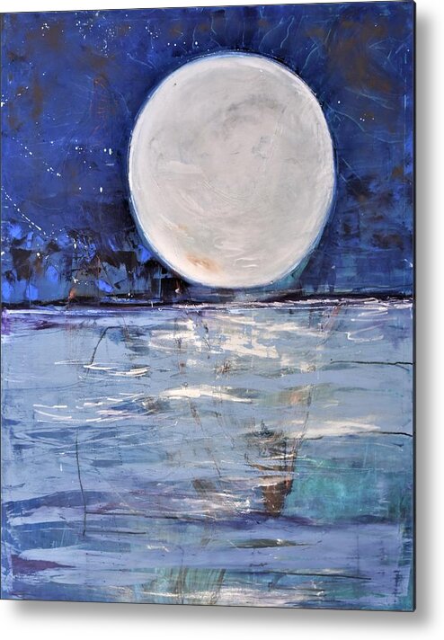 Moon Metal Print featuring the painting Creative Light by Evelina Popilian