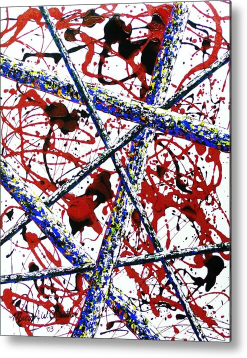 Contemporary / Abstract Metal Print featuring the painting Criss-Cross by Micah Guenther