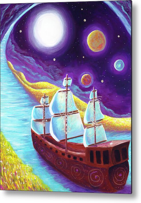 Metaphysic Metal Print featuring the painting Crossing Worlds by Valerie Graniou-Cook