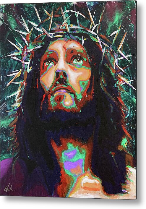 Jesus Christ Metal Print featuring the painting Crowning of Christ by Steve Gamba