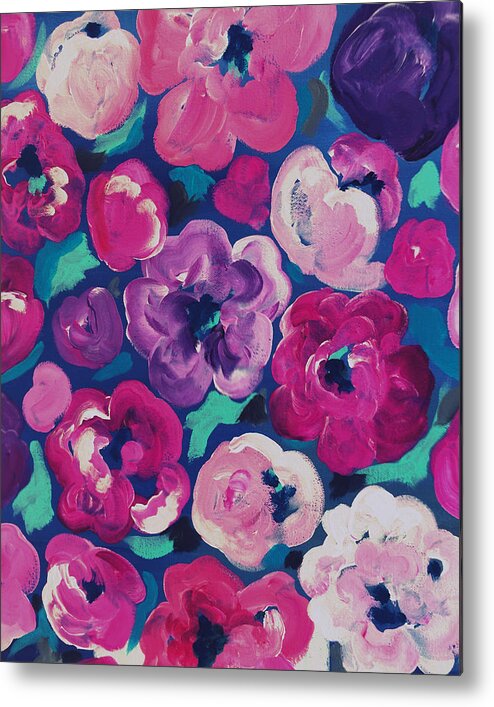 Floral Art Metal Print featuring the painting Crush by Beth Ann Scott