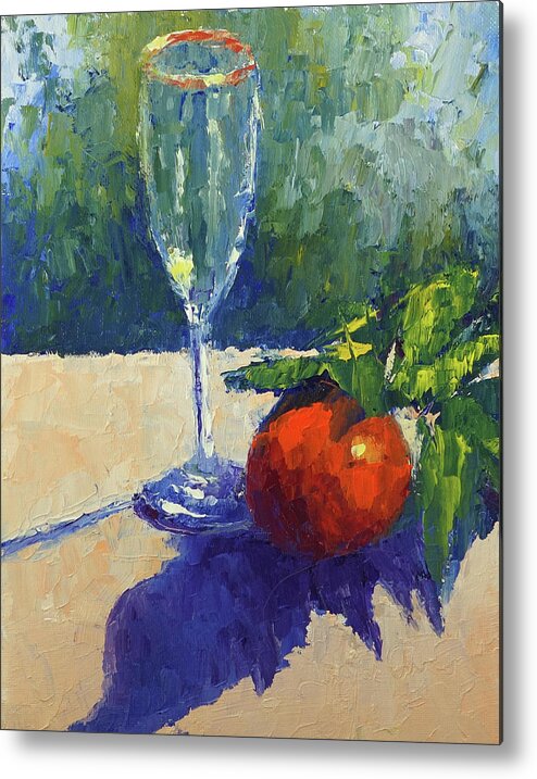 Crystal Glass Metal Print featuring the painting Crystal Glass by Terry Chacon