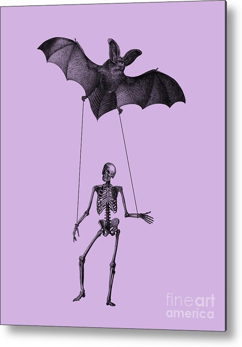 Skeleton Metal Print featuring the digital art Dancing skeleton by Madame Memento