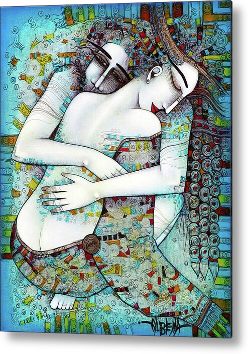 Love Metal Poster featuring the painting Do not leave me by Albena Vatcheva