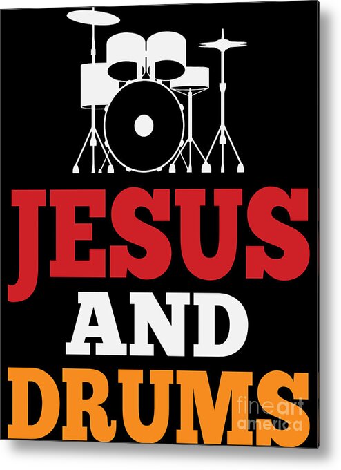 Drummer Gifts Metal Print featuring the digital art Drums Drummer Drumsticks Gift by RaphaelArtDesign