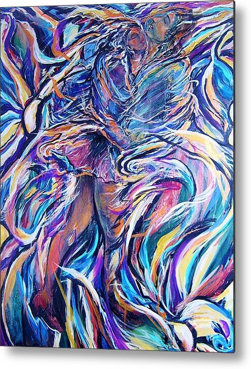 Dance Metal Print featuring the painting Dancing by Dawn Caravetta Fisher