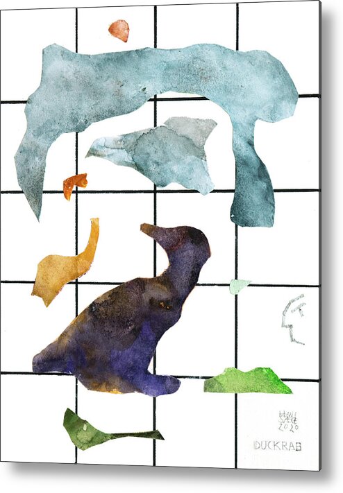 Cut Outs Metal Print featuring the mixed media Duckrab by Hans Egil Saele